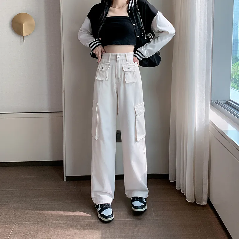 Wide-Leg High-Rise Multi-Pocket Jeans — view 1