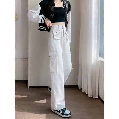 Wide-Leg High-Rise Multi-Pocket Jeans — view 5