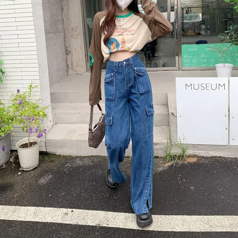 Wide-Leg High-Rise Multi-Pocket Jeans — Product details 4