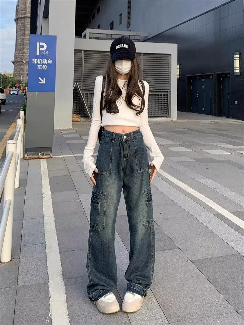 Wide-Leg High-Rise Vintage Wash Jeans — Product details 4