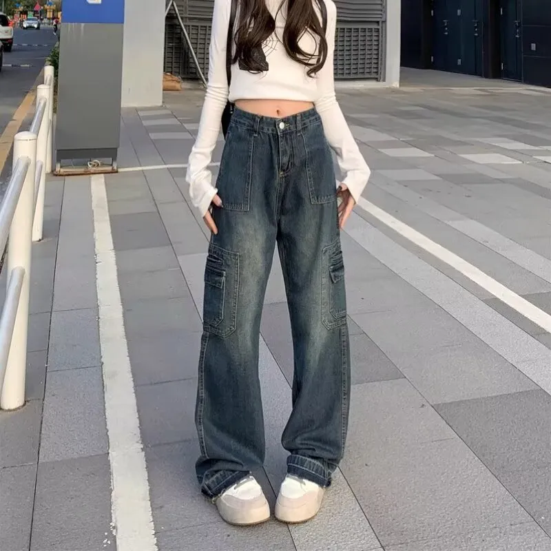 Wide-Leg High-Rise Vintage Wash Jeans — view 1