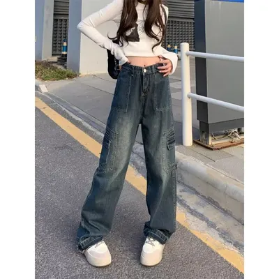 Wide-Leg High-Rise Vintage Wash Jeans — view 3