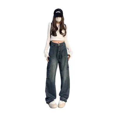 Wide-Leg High-Rise Vintage Wash Jeans — view 4