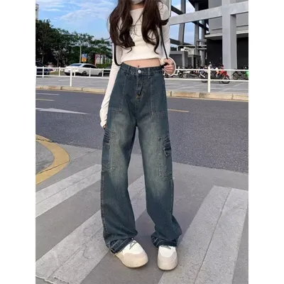 Wide-Leg High-Rise Vintage Wash Jeans — view 5
