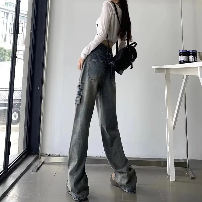 Pantalón Cargo de corte acampanado, multibolsillo para mujer — Detalles del producto 2