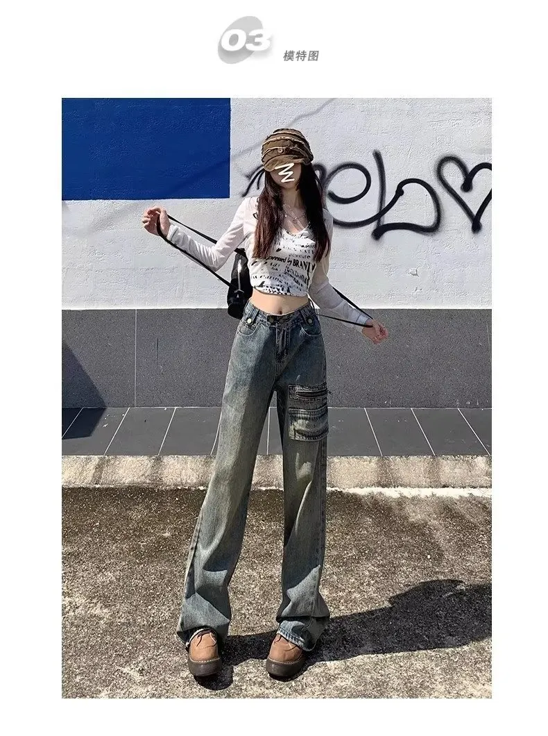 Pantalón Cargo de corte acampanado, multibolsillo para mujer — Detalles del producto 9