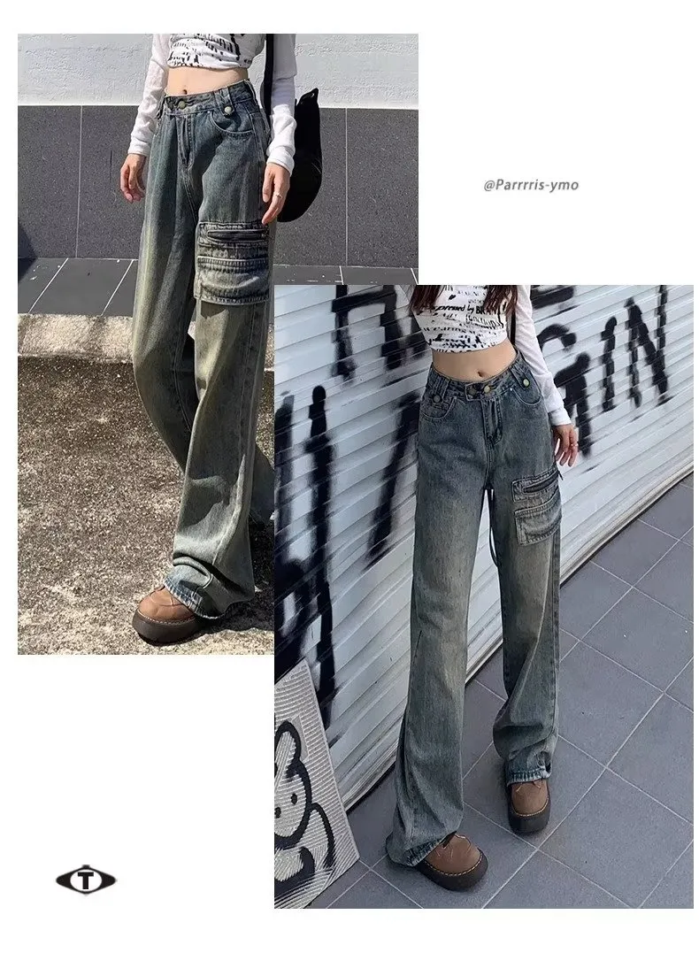 Pantalón Cargo de corte acampanado, multibolsillo para mujer — Detalles del producto 10