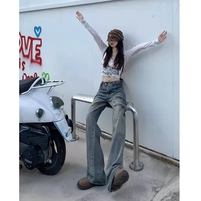 Pantalón Cargo de corte acampanado, multibolsillo para mujer — view 5