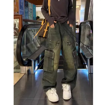 Washed Multi-Pocket Cargo Pants — view 4