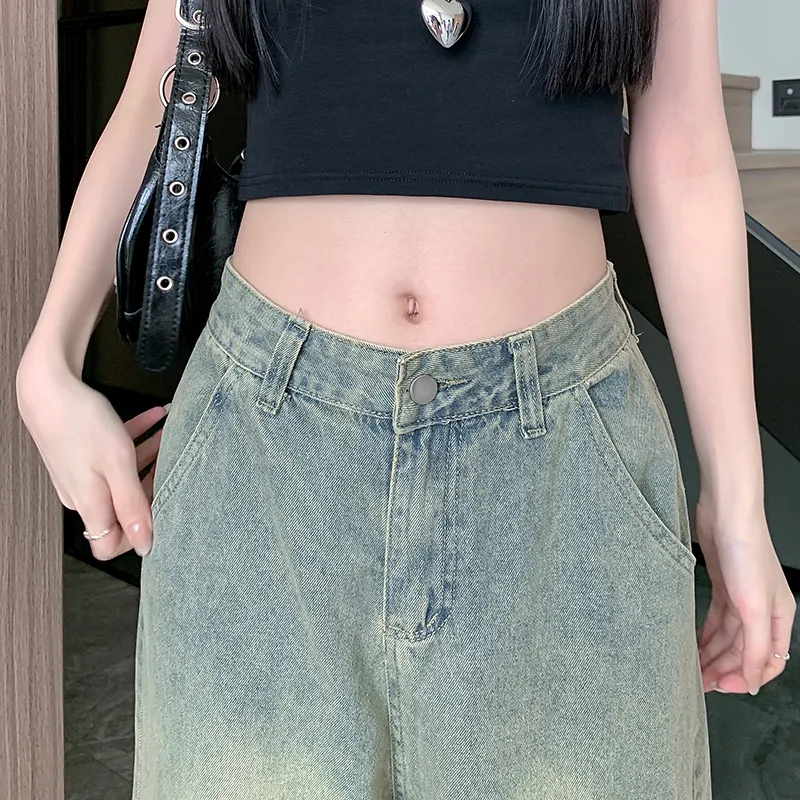 Wide-Leg Vintage Wash Multi-Pocket Jeans — Product details 12