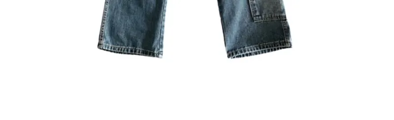 Jeans de pierna ancha, con lavado, multibolsillo para hombre — Detalles del producto 9