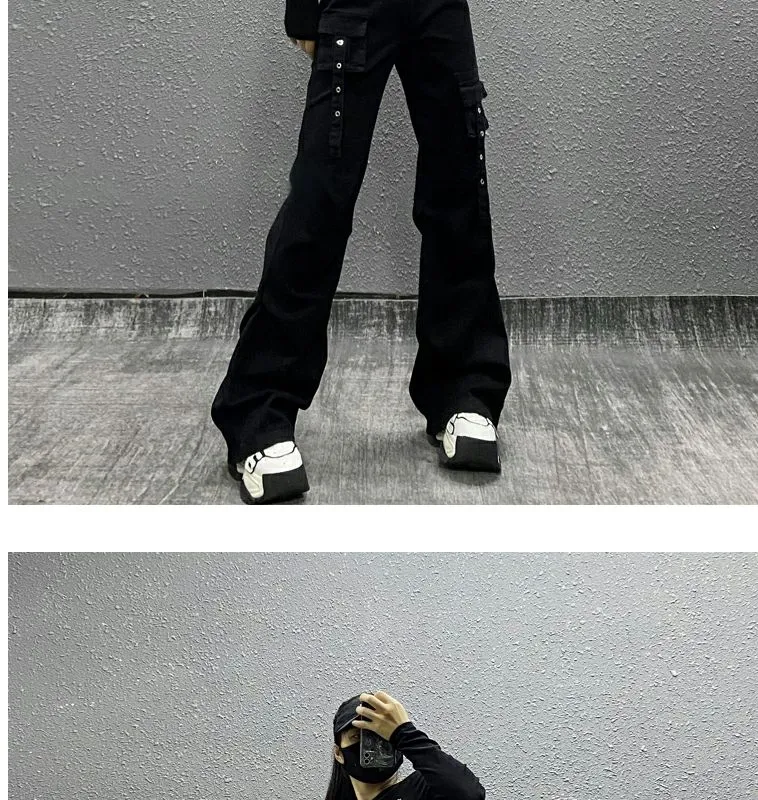 Wide-Leg High-Rise Multi-Pocket Jeans — Product details 12