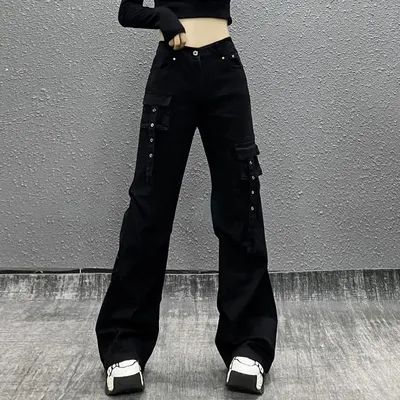 Wide-Leg High-Rise Multi-Pocket Jeans — view 4
