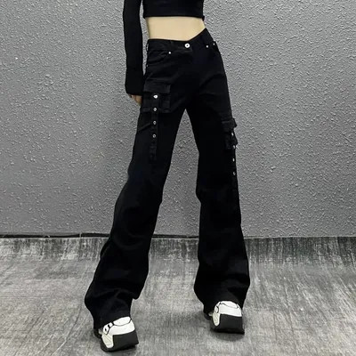 Wide-Leg High-Rise Multi-Pocket Jeans — view 5