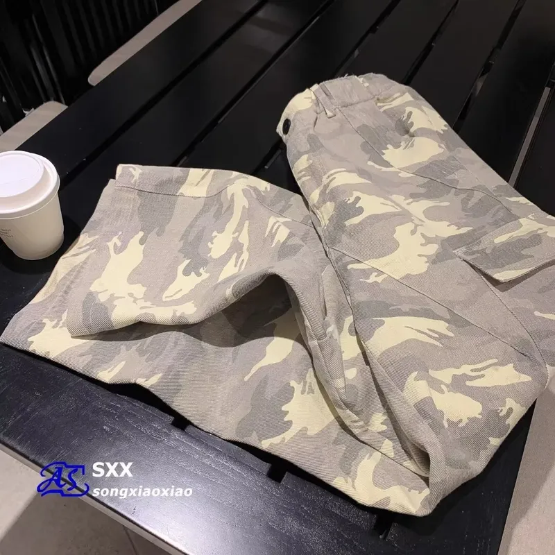 Unisex Straight Camo Multi-Pocket Cargo Pants — Product details 15