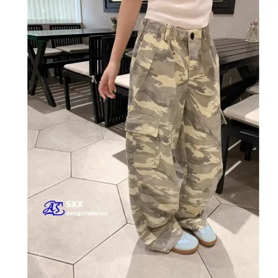 Unisex Straight Camo Multi-Pocket Cargo Pants — view 6