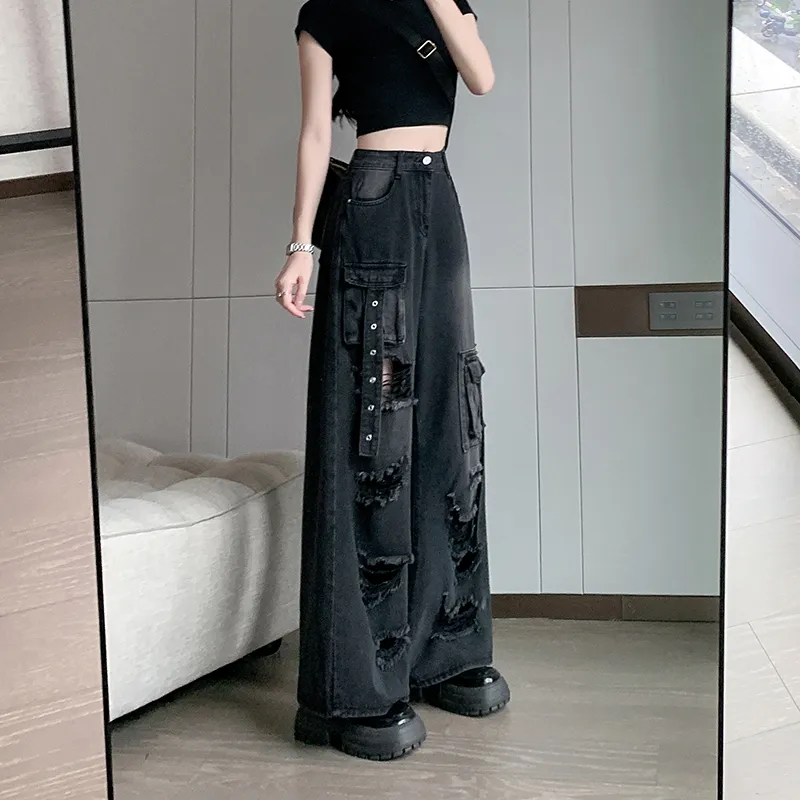 Straight High-Rise Ripped Jeans — Product details 6