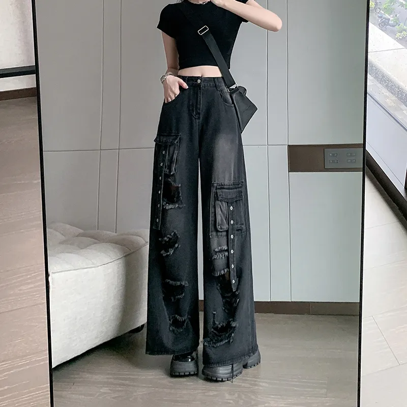 Straight High-Rise Ripped Jeans — Product details 7