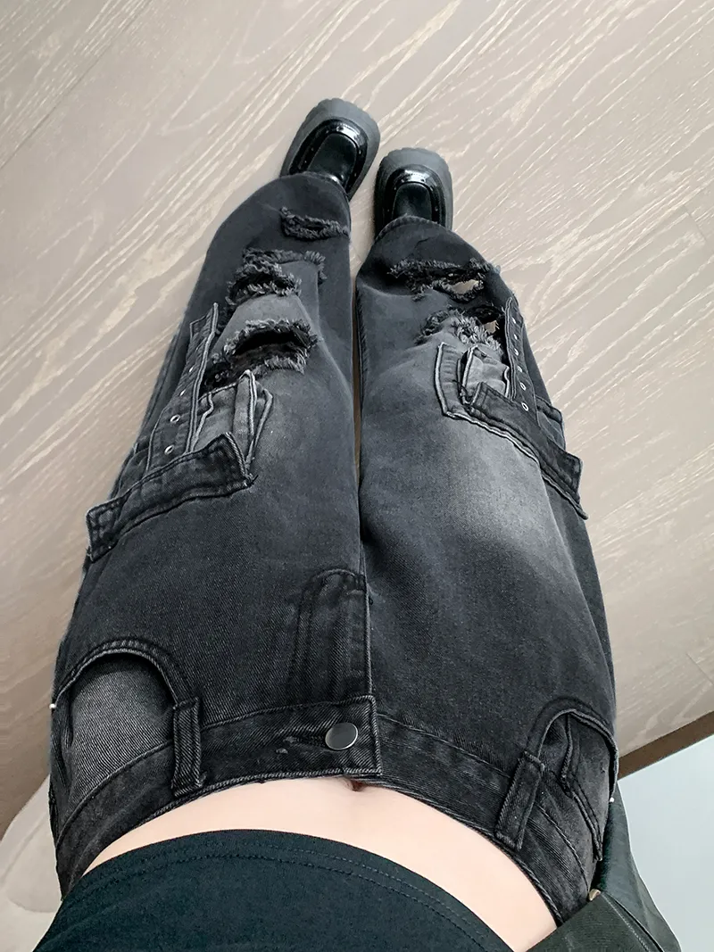 Straight High-Rise Ripped Jeans — Product details 8