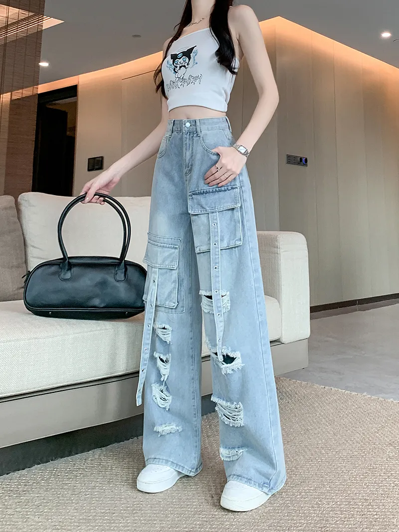 Straight High-Rise Ripped Jeans — Product details 14