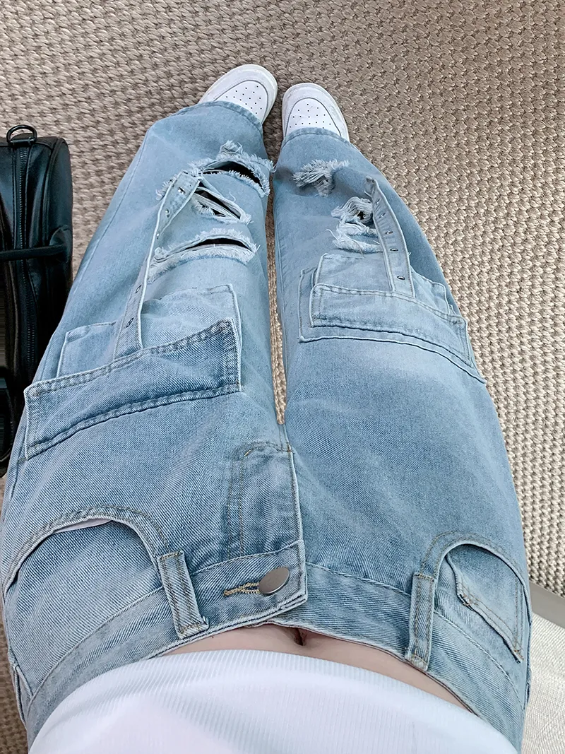 Straight High-Rise Ripped Jeans — Product details 17