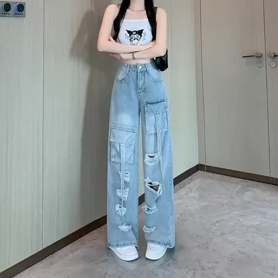 Straight High-Rise Ripped Jeans — view 3