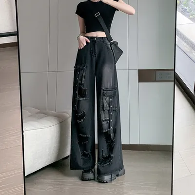 Straight High-Rise Ripped Jeans — view 6