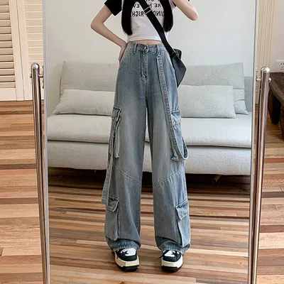 Wide-Leg Multi-Pocket Jeans — view 6
