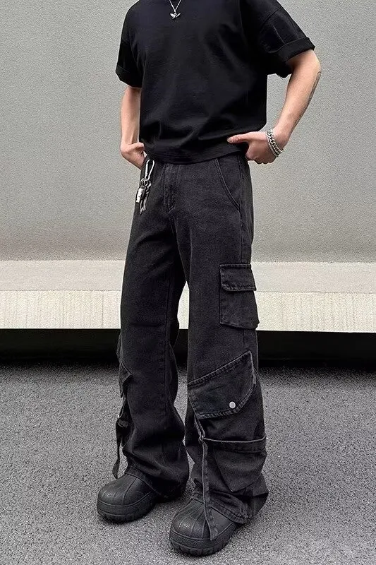 Unisex Wide-Leg Multi-Pocket Jeans — Product details 1