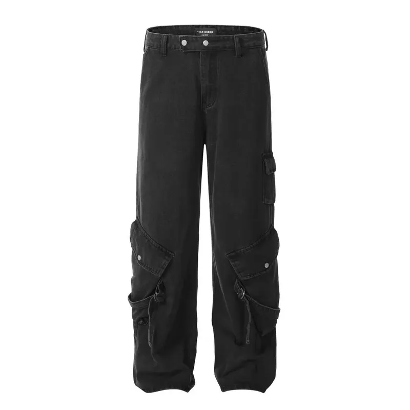 Unisex Wide-Leg Multi-Pocket Jeans — Product details 13