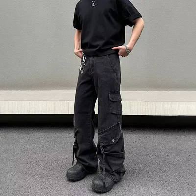 Unisex Wide-Leg Multi-Pocket Jeans — LX-JN-025