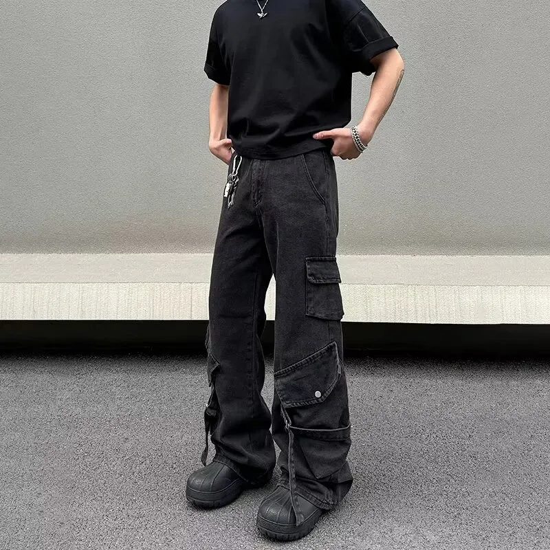 Unisex Wide-Leg Multi-Pocket Jeans — view 1