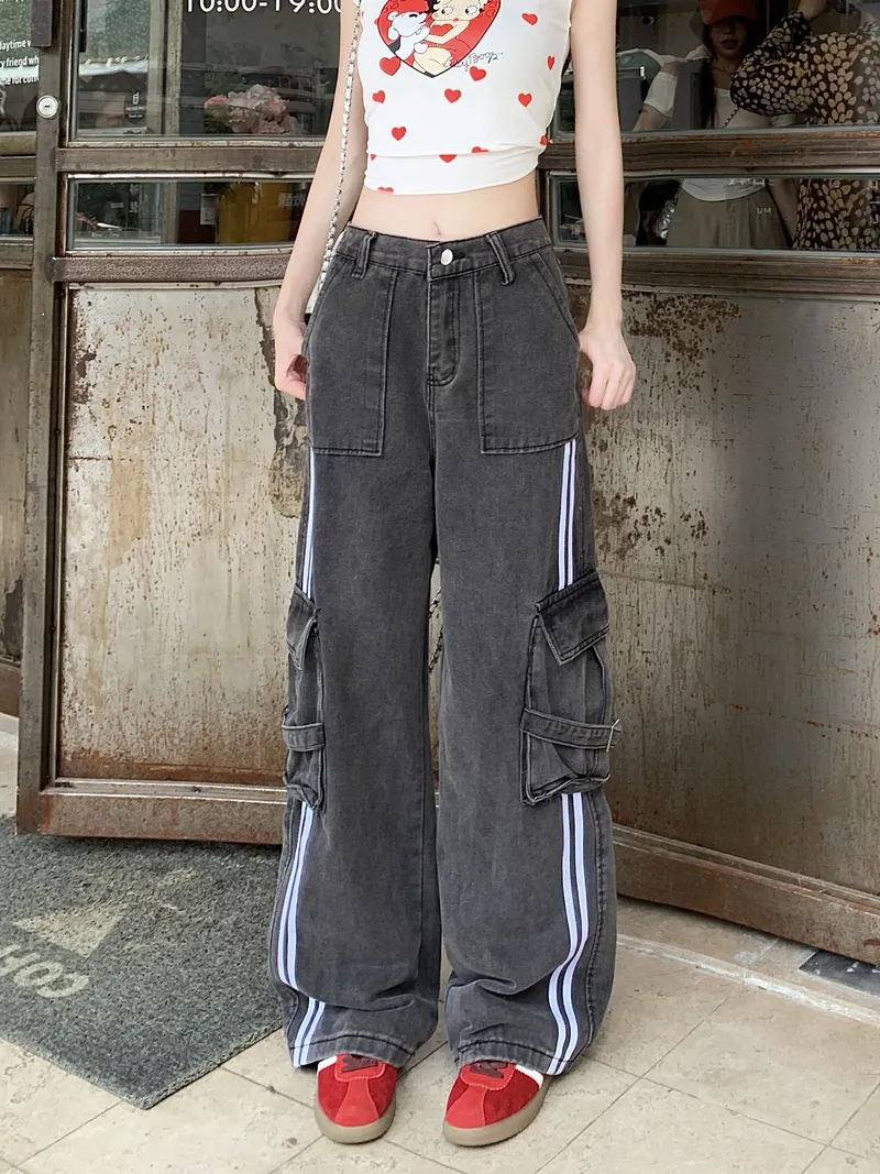 Wide-Leg High-Rise Multi-Pocket Jeans — Product details 2