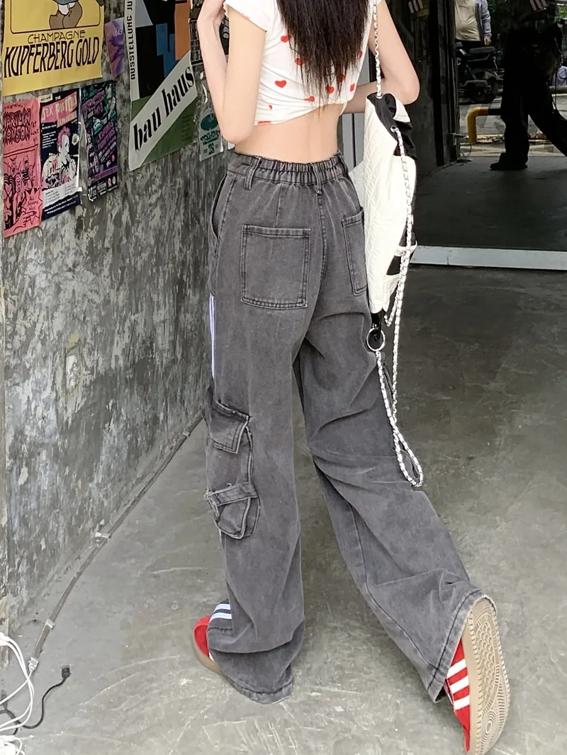 Wide-Leg High-Rise Multi-Pocket Jeans — Product details 11