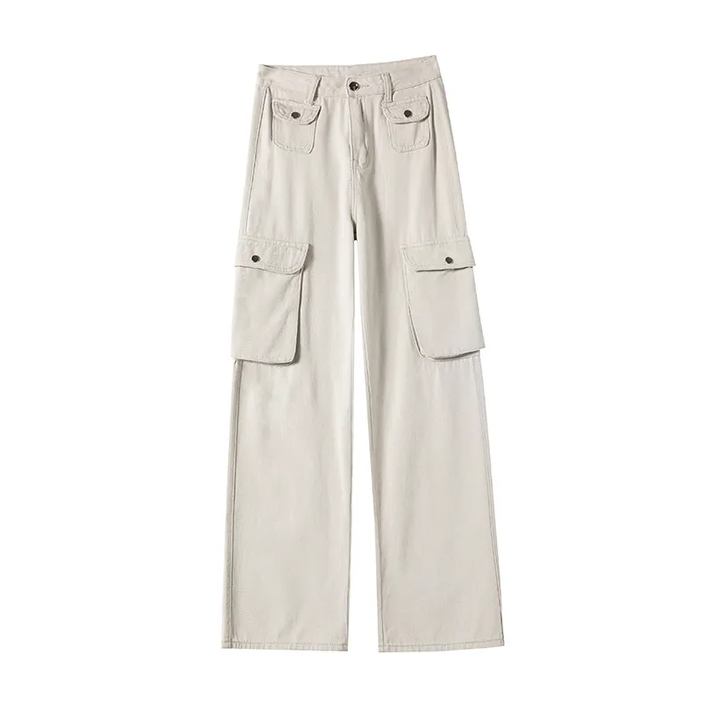 Wide-Leg Multi-Pocket Cargo Pants — view 1