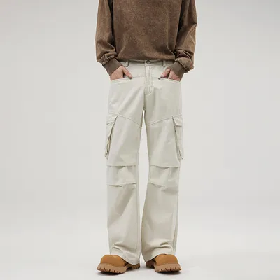 Unisex Pleated Detail Multi-Pocket Cargo Pants — LX-CG-025