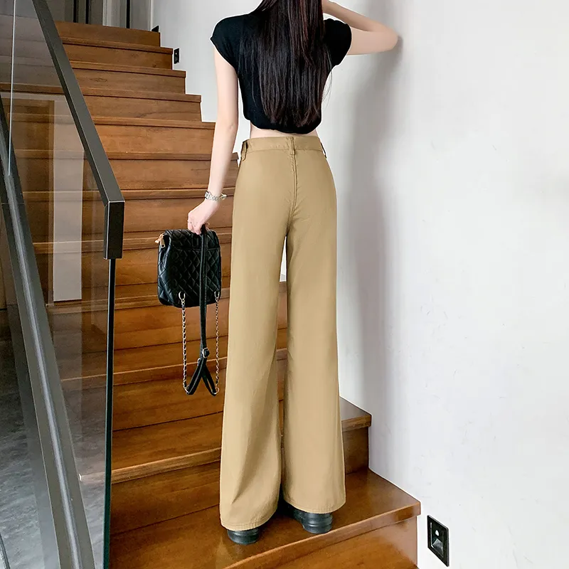 Pantalón Cargo de corte recto, de tiro alto, multibolsillo para mujer — Detalles del producto 10