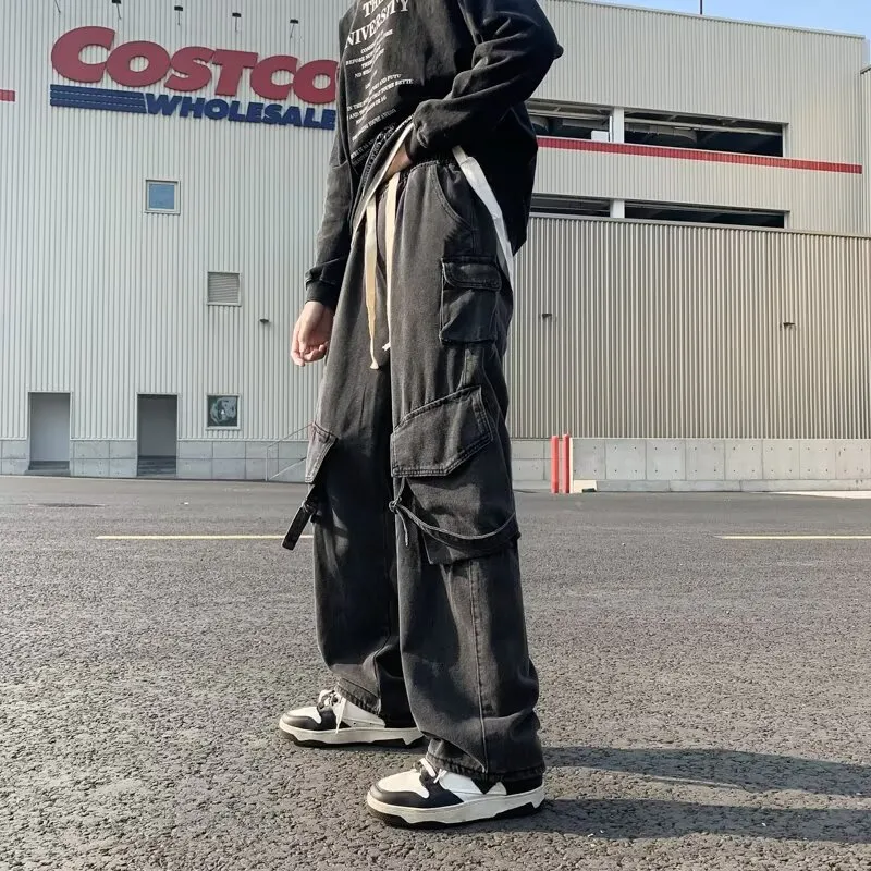Pantalón Cargo de corte recto, con lavado, multibolsillo unisex — Detalles del producto 4