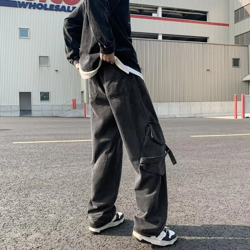 Pantalón Cargo de corte recto, con lavado, multibolsillo unisex — Detalles del producto 5