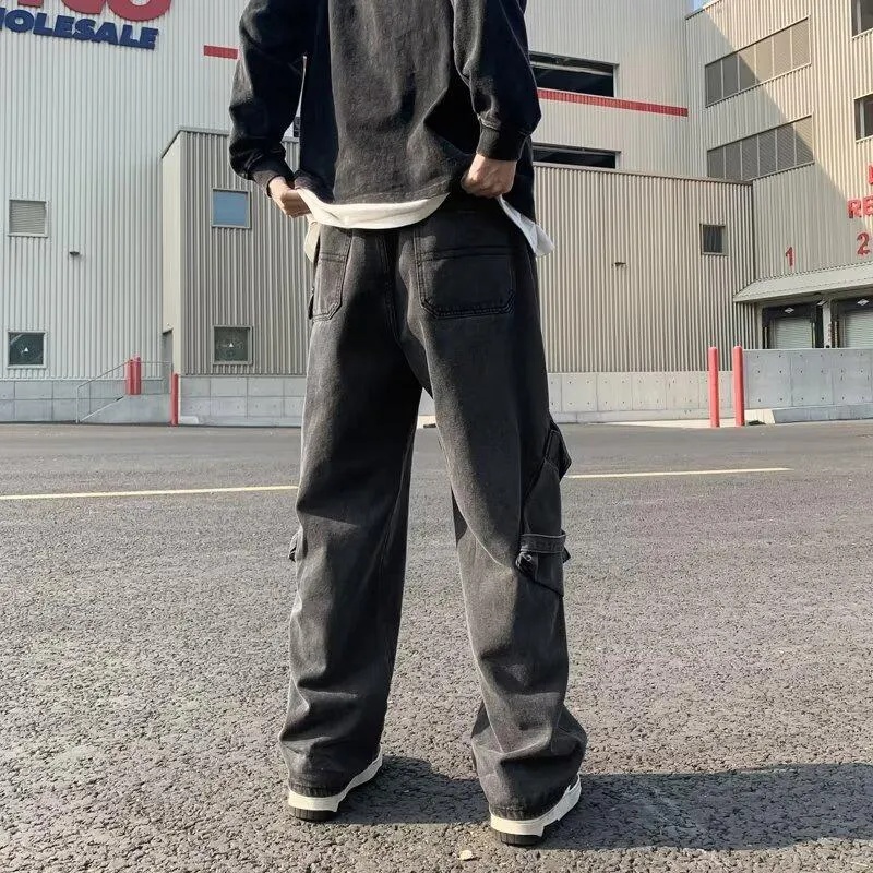 Pantalón Cargo de corte recto, con lavado, multibolsillo unisex — Detalles del producto 7