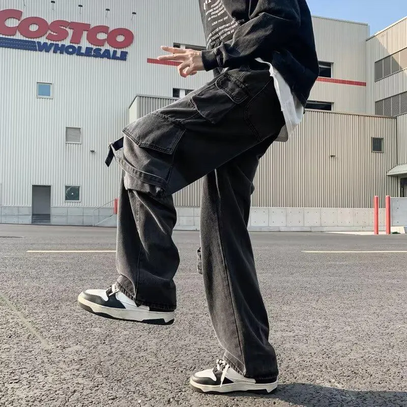 Pantalón Cargo de corte recto, con lavado, multibolsillo unisex — Detalles del producto 10