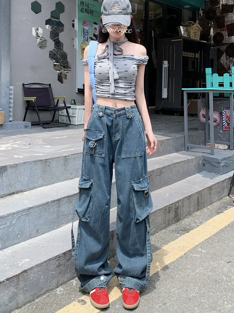 Wide-Leg High-Rise Multi-Pocket Cargo Pants — Product details 2