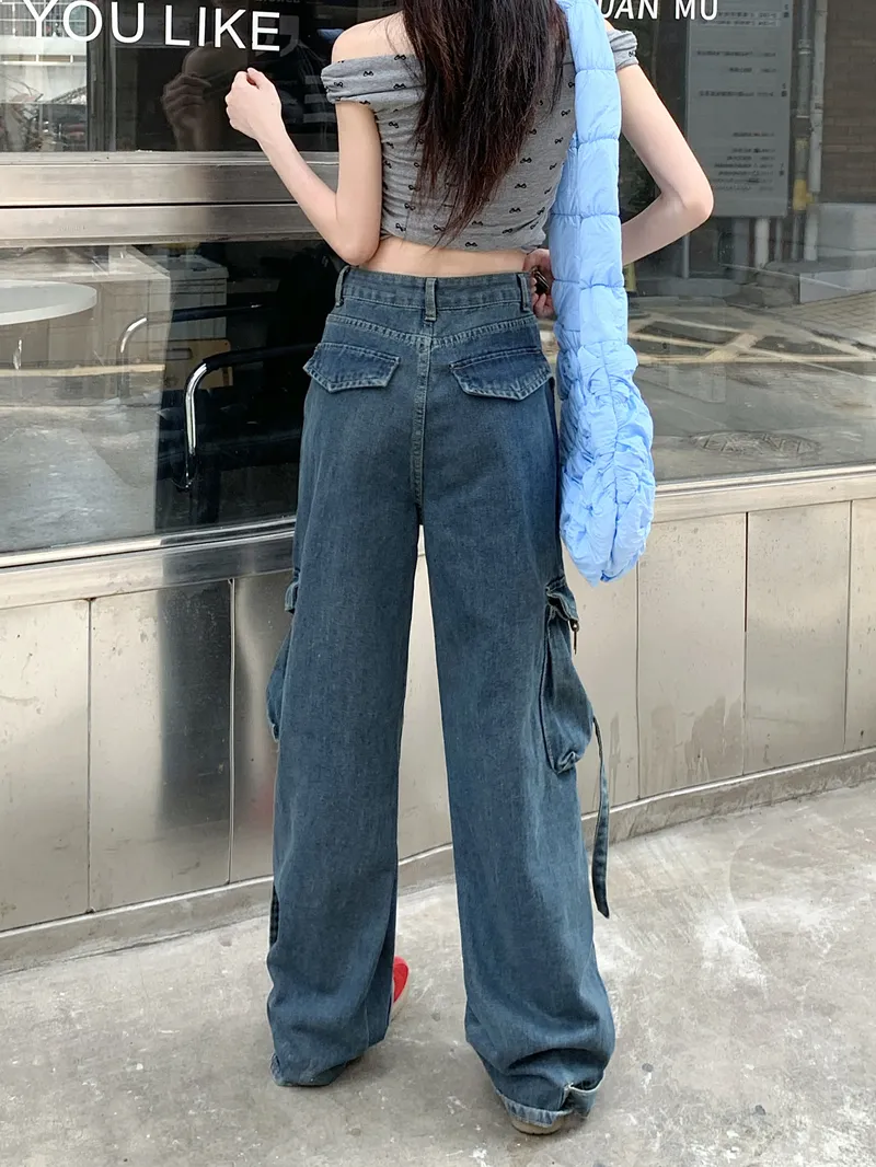 Wide-Leg High-Rise Multi-Pocket Cargo Pants — Product details 7