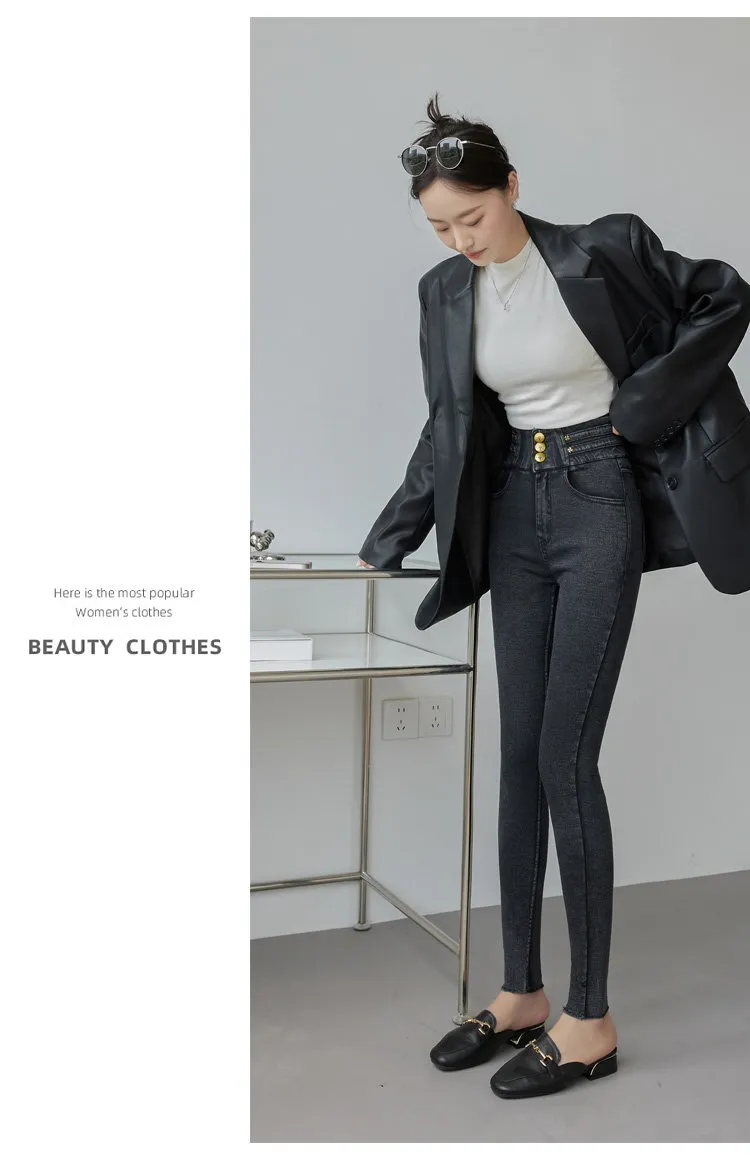 Calça Jeans de cintura alta Feminina — Detalhes do produto 11