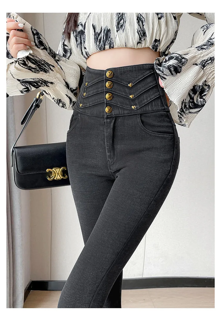 Calça Jeans cigarro de cintura super alta Feminina — Detalhes do produto 3