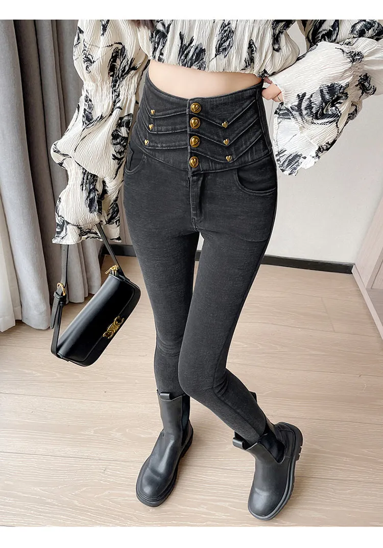 Calça Jeans cigarro de cintura super alta Feminina — Detalhes do produto 9