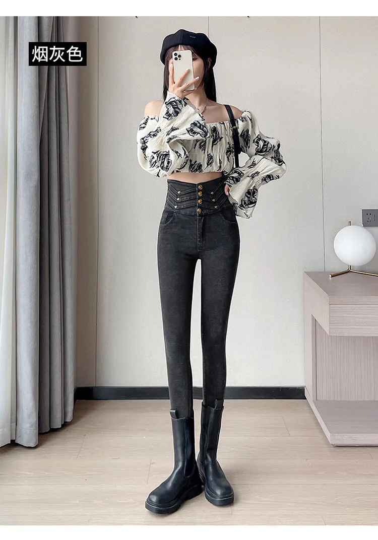 Calça Jeans cigarro de cintura super alta Feminina — Detalhes do produto 10