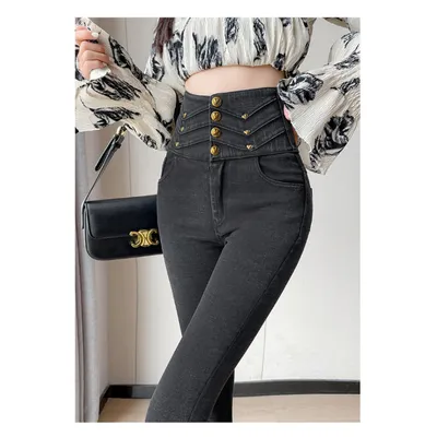 Calça Jeans cigarro de cintura super alta Feminina — LX-JN-002