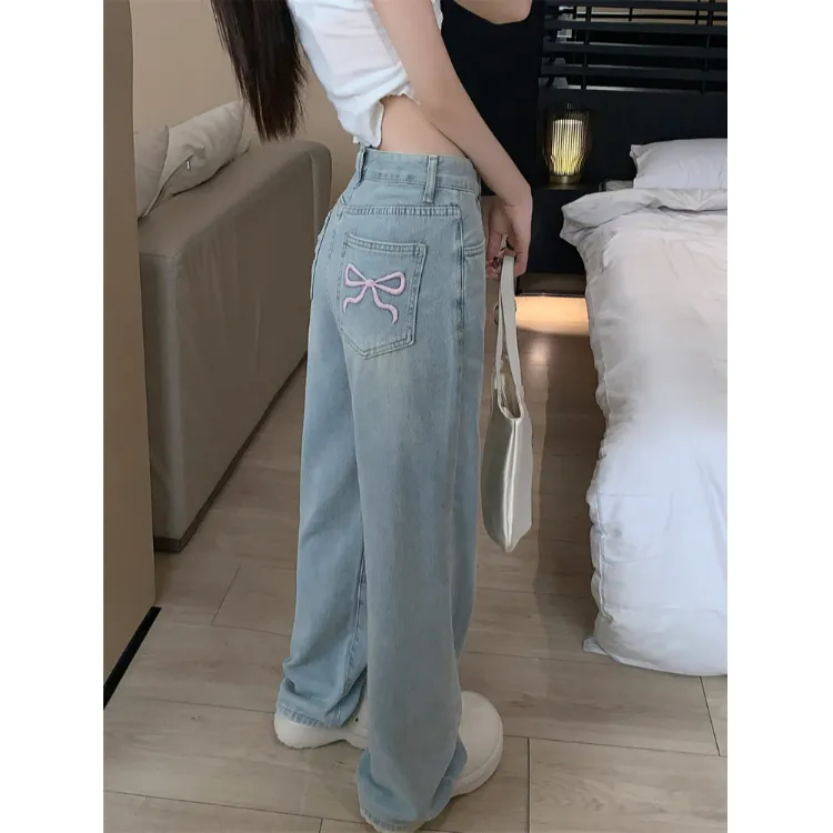 Calça Jeans com bordado Feminina — view 1