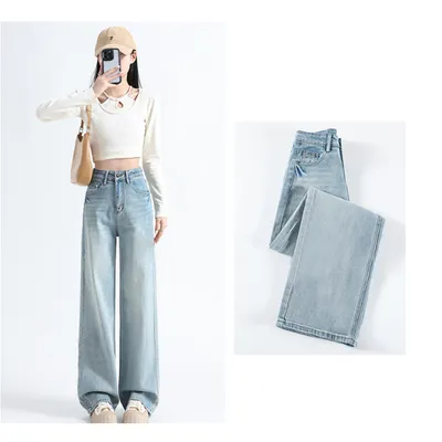 Wide-Leg High-Rise Lightweight Jeans — LX-JN-040